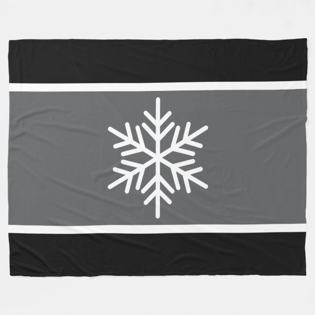 Nordic Gray Black Stripes Rodelbahn mit Aussicht Fleecedecke (Vorderseite (Horizontal))