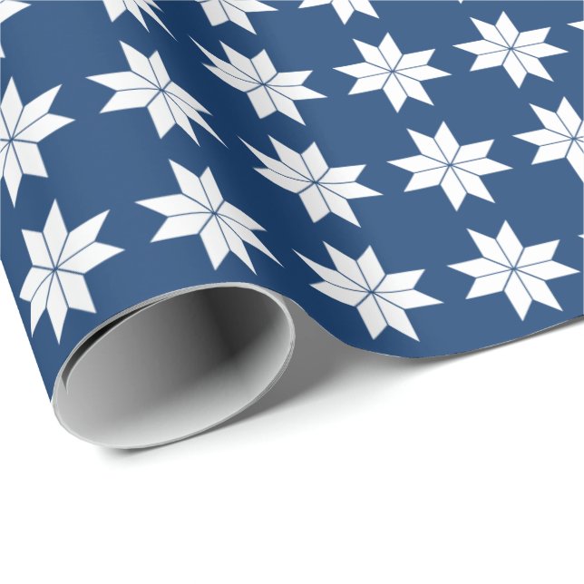 Nordic Holiday Star Wrapping Paper Geschenkpapier (Rolleneckpunkt)