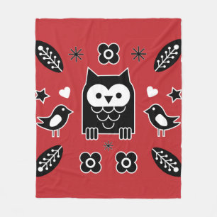 Nordic Horse Folk Art Gift Fleecedecke