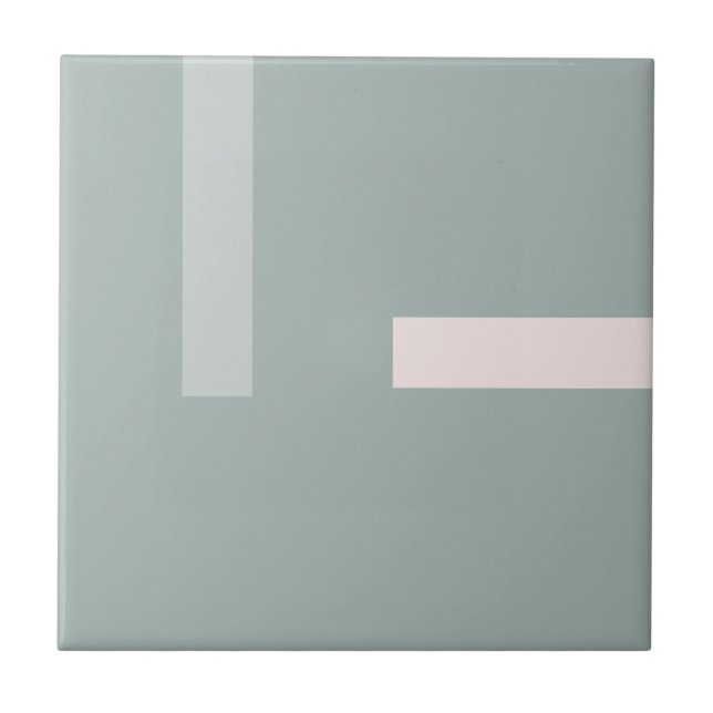 Nordic Kale Green Blush Pink Design Fliese (Vorderseite)