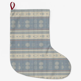 Nordic Knit Pet Christmas Stocking with Snowflakes Großer Weihnachtsstrumpf