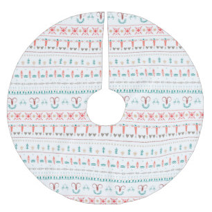 Nordic Light Winter Pattern Polyester Weihnachtsbaumdecke