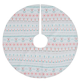 Nordic Light Winter Pattern Polyester Weihnachtsbaumdecke