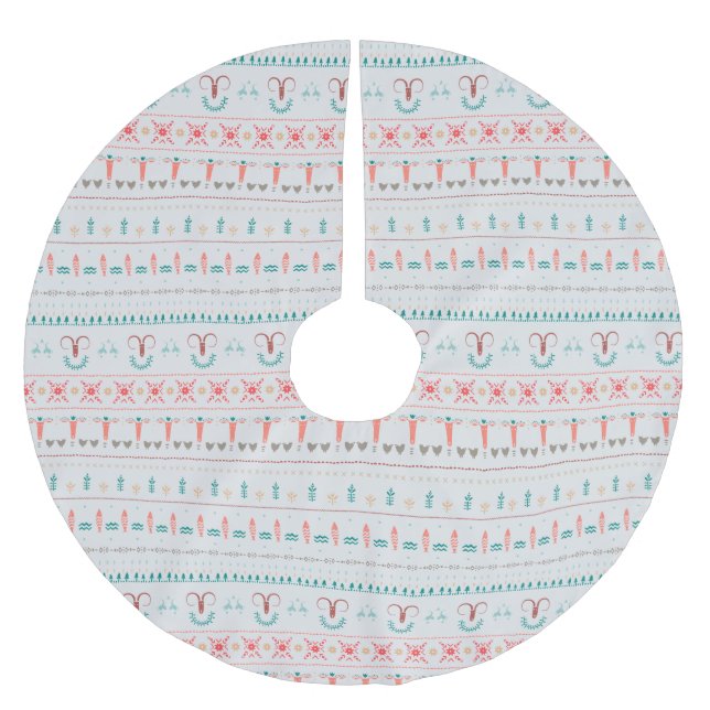 Nordic Light Winter Pattern Polyester Weihnachtsbaumdecke (Vorderseite)