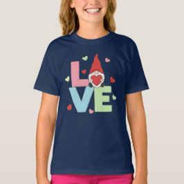 Nordic Love Gnome: Whimsical Pastel Heart T-Shirt