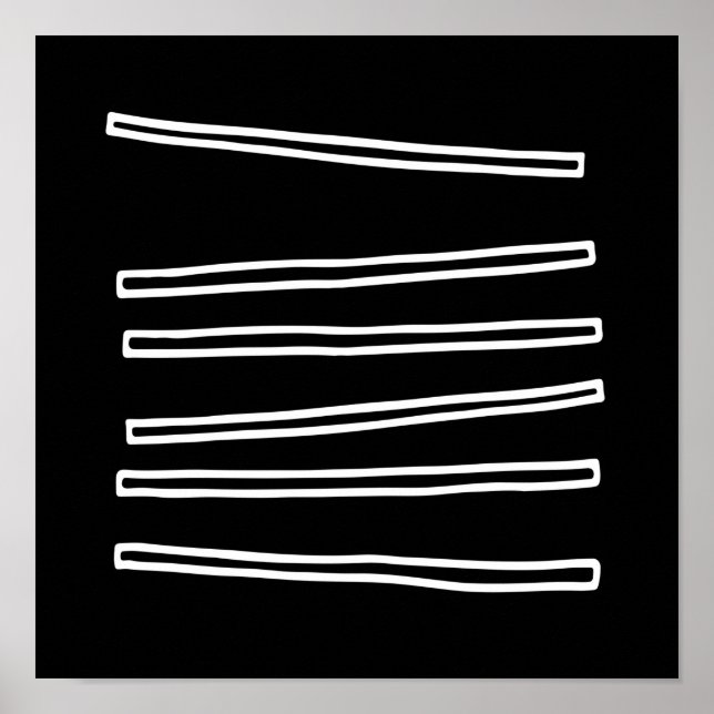 Nordic Minimalistisch Schwarz-weiß Abstrakt Geomet Poster (Vorne)