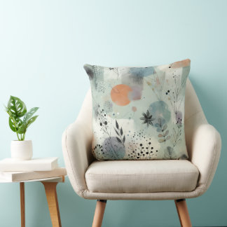 Nordic Mist Botanical Throw Pillow Kissen