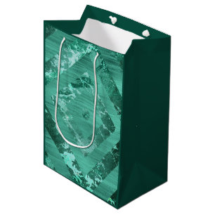 Nordic Molten Jade   Abstrakt geometrisch grün Mittlere Geschenktüte