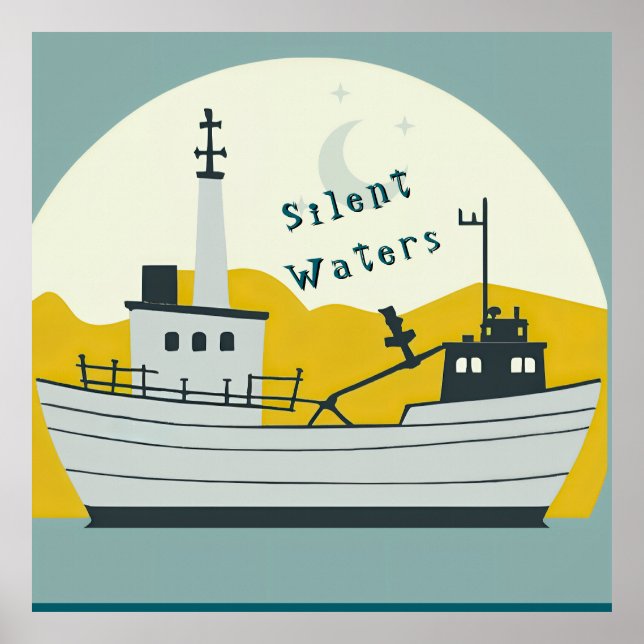 Nordic Moon Boat  Poster (Vorne)