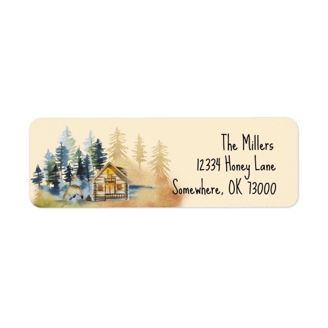 Nordic/Mountain Address Labels Personalisiert (Vorne)