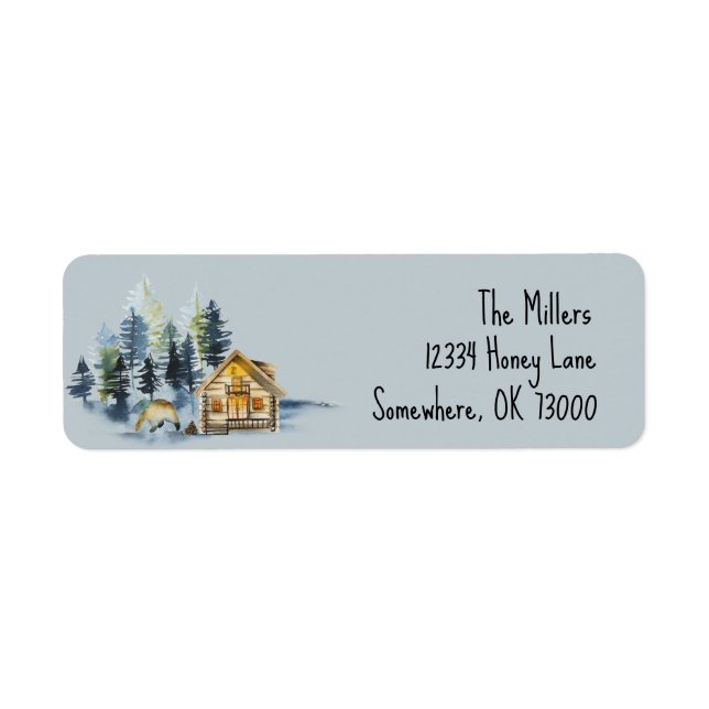 Nordic/Mountain Address Labels Personalisiert (Vorne)