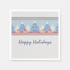 Nordic Mountain Scene Individuell gestaltbarer Url Serviette