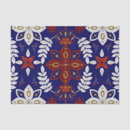 Nordic Navy Floral Leaf Wasserfarbe Kunst Seidenpapier