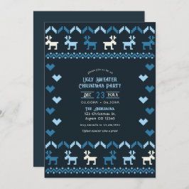 Nordic Night Sky Ugly Sweater Christmas Party Einladung