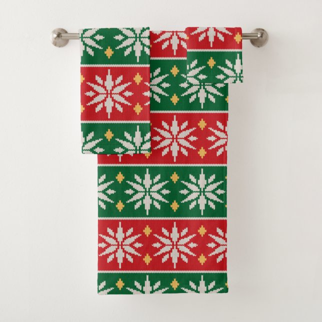 Nordic Noel Knit Badhandtuch Set (Insitu)