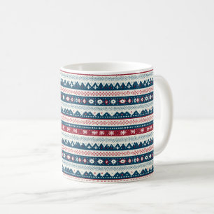 Nordic Noel Nostalgie: Weihnachtspullover-Muster Kaffeetasse