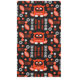 Nordic Owl - Orange und Black Folk Art Tischdecke