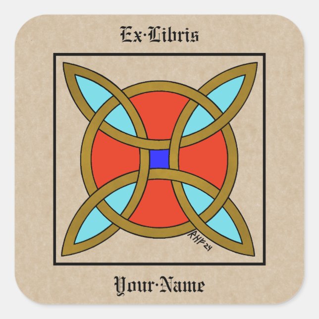 Nordic Protection from Witchcraft Bookplate Quadratischer Aufkleber (Vorderseite)