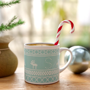 Nordic Reindeer Custom Aquamarin Scandinavian Chri Espressotasse