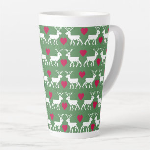 Nordic Rentier & Hearts Muster Milchtasse