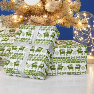 Nordic Rentier & Snowflakes Geschenkpapier
