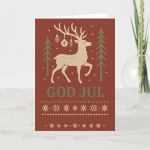Nordic Rentier Weihnachtskarte Karte
