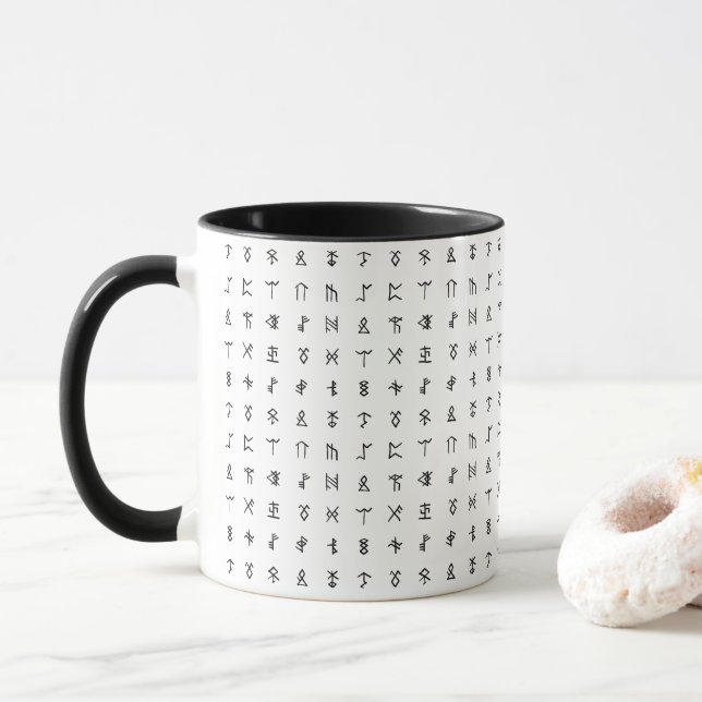 Nordic Running Keramik Schwarz/Weiß Tasse (Mit Donut)
