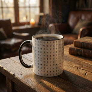 Nordic Running Keramik Schwarz/Weiß Tasse