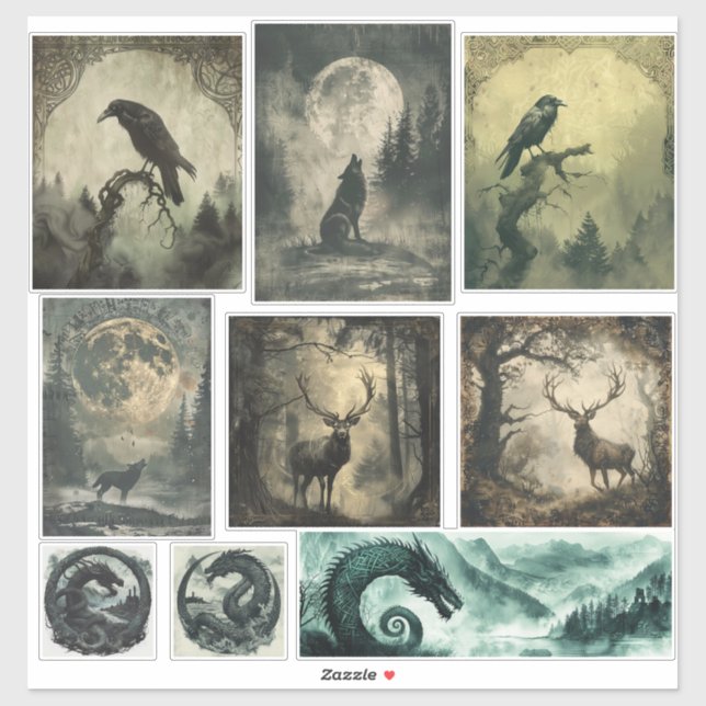 Nordic Samhain Sticker Set - Varied Designs (Blatt)
