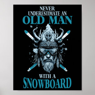 Nordic Snowboarder Snow Fan Snowboarden Ski Berg Poster