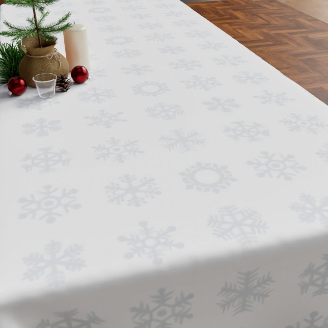 Nordic Snowflake Muster White Tableclout Tischdecke (A festive white snowflake pattern tablecloth just for you)