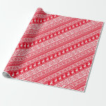 Nordic Snowflake Rentier Ugly Christmas Sweater Geschenkpapier<br><div class="desc">Nordic Snowflake Ugly Weihnachten Sweater Gastgeschenke. Perfekte Weihnachten rot-weiß kity Sweater Feier Favoriten. Spaß und hässliche Weihnachten schwitzen Party-Ideen für alle.</div>
