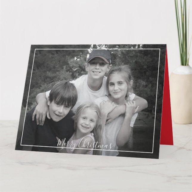 Nordic Snowflake Weihnachts Foto Card 1 Foto Karte (Vorderseite)