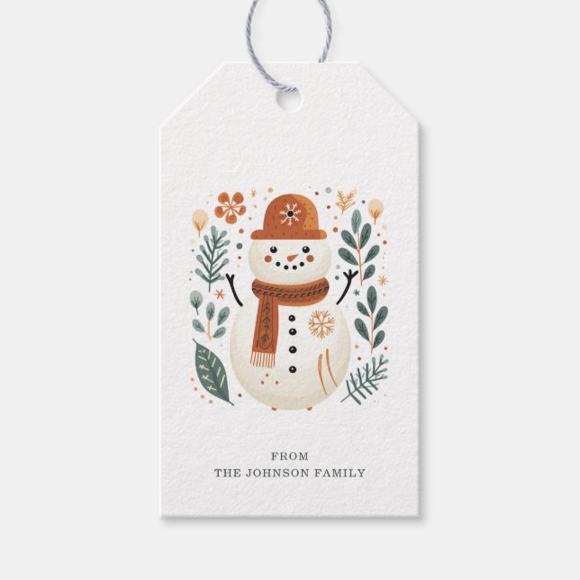 Nordic Snowman Gift Tags Geschenkanhänger (Vorderseite)