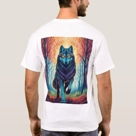 Nordic Spirit Wolf T-Shirt mit Runen und Wald