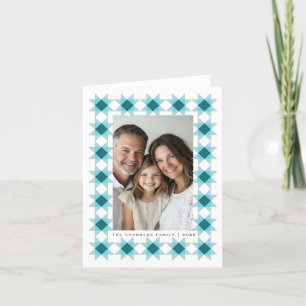 Nordic Star Frame Blue Aqua Feiertagskarte