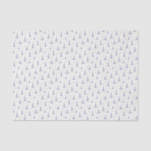 Nordic Stone Blue-Gray Weihnachtsbaumen White Seidenpapier (Vorderseite)