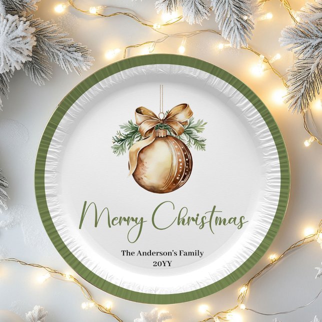 Nordic Style Christmas Personalized Family Table  Pappteller (Nordic Style Christmas Personalized Family Table Plates)