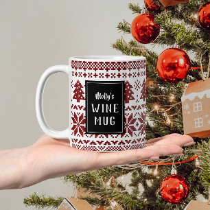 Nordic Style Christmas Sweater Personalisiert Zweifarbige Tasse