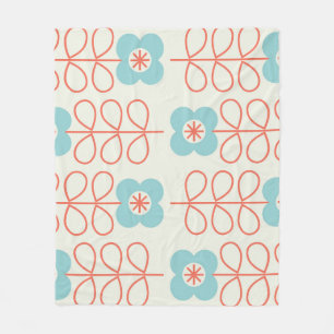 Nordic Style Geometric Floral Vintag. Fleecedecke
