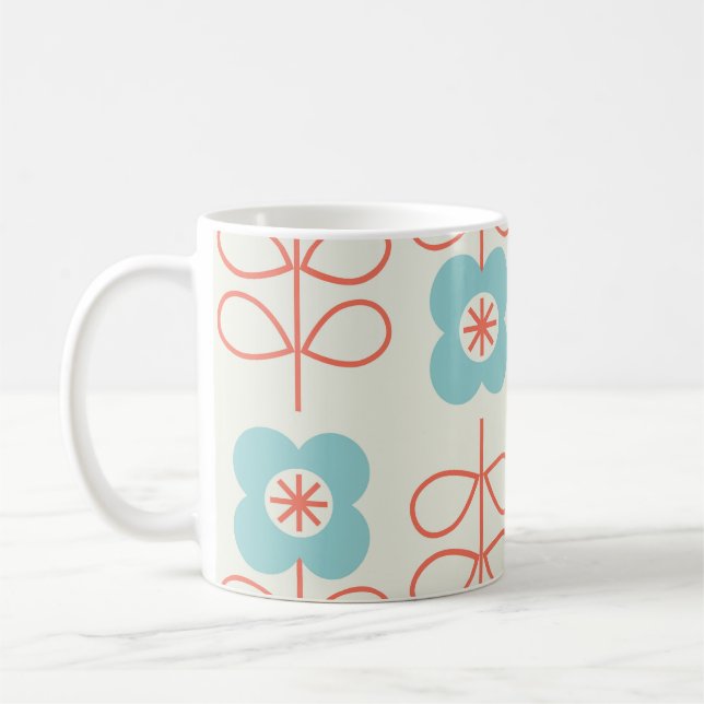 Nordic Style Geometric Floral Vintag. Kaffeetasse (Links)