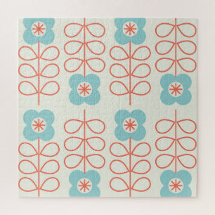 Nordic Style Geometric Floral Vintag. Puzzle