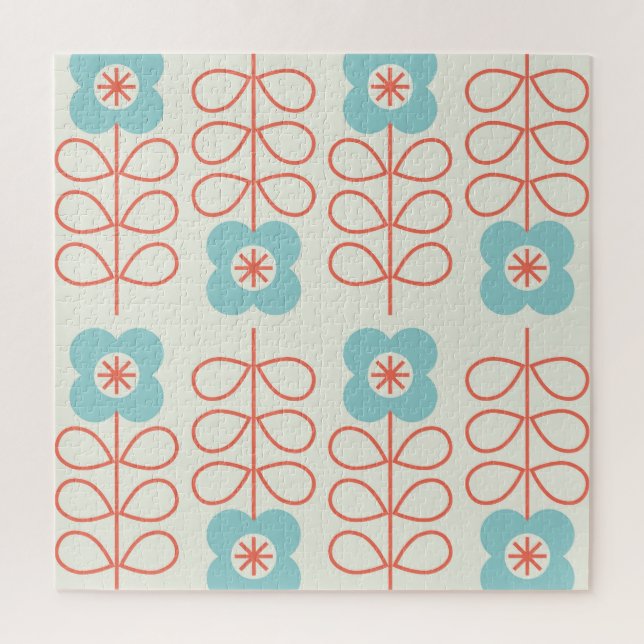 Nordic Style Geometric Floral Vintag. Puzzle (Vertikal)