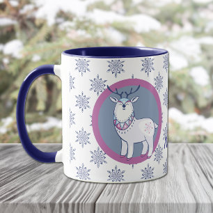 Nordic Style Santa und Reindeer Personalisiert Tasse