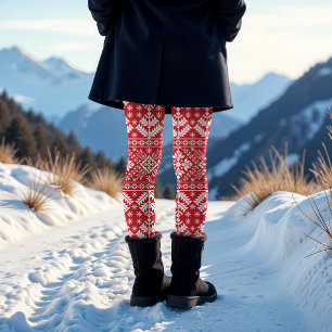 Nordic Sweater Pattern Leggings
