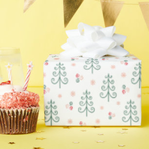 Nordic Tree Pattern Minimalistisches Weihnachtsges Geschenkpapier