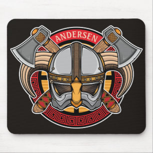 Nordic Viking Warrior ADD NAME Norse Ax Norsemen Mousepad