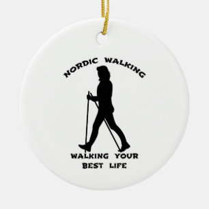 Nordic Walking - Das beste Leben Keramik Ornament
