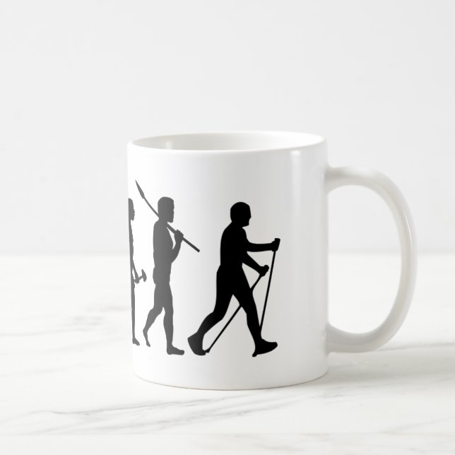 Nordic Walking Evolutionstheorie des Gehens Kaffeetasse (Rechts)