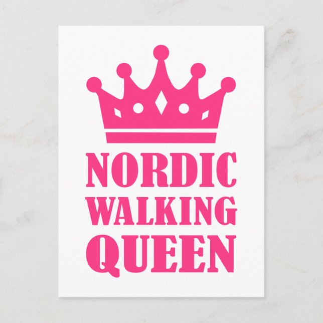 Nordic Walking Königin Postkarte (Vorderseite)